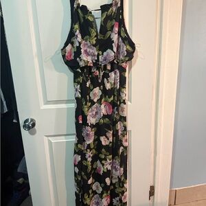 Floral Black Maxi Dress